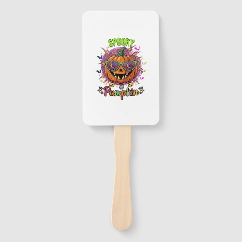 Spooky Pumpkin Sunglasses Moon Cobwebs Skulls Hand Fan