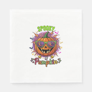 Spooky Pumpkin Sunglasses Moon Cobwebs Skulls Napkins