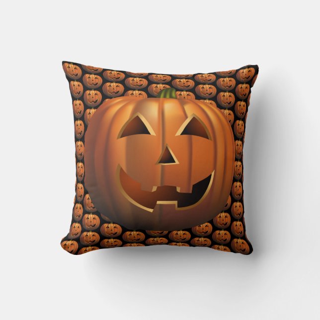 Spooky Pumpkin Throw Pillow (Front)