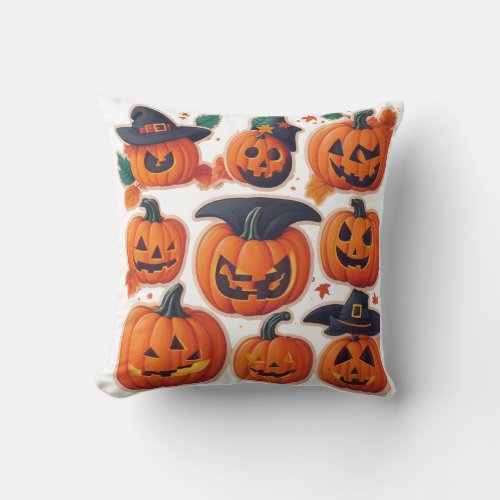  spooky pumpkin throw pillow
