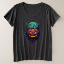 Spooky Pumpkin Under Full Moon