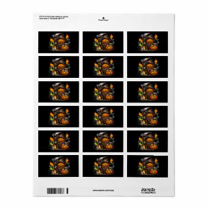 🎃 Spooky Pumpkin Witch Halloween Label