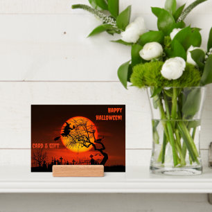 Spooky pumpkin witch orange holder