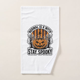 Spooky Pumpkin Witch Vintage Engraving Halloween S Hand Towel