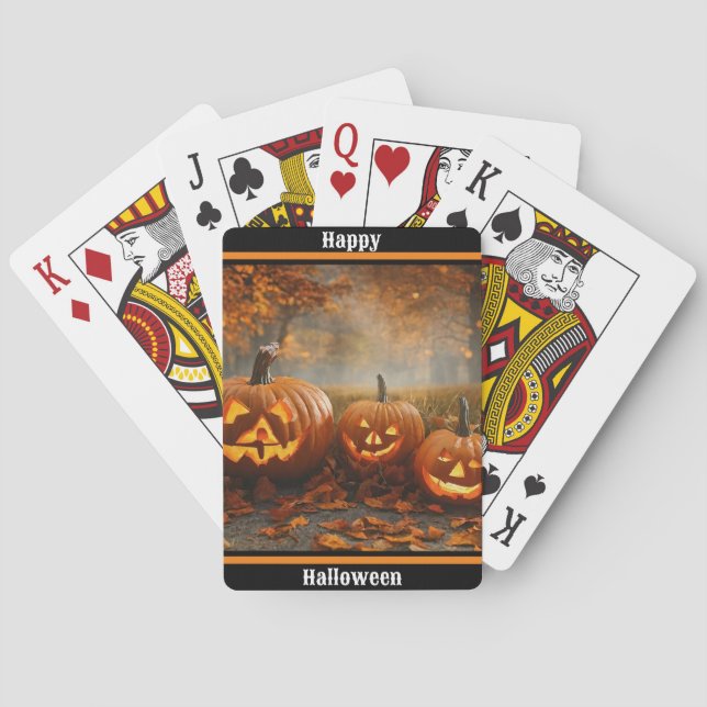 Spooky Pumpkins Family Collection Poker Cards (Back)