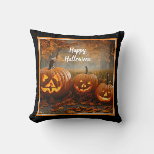 Spooky Pumpkins Family Collection Throw Pillow