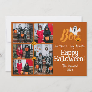 Spooky Pumpkins Halloween Family Photo Collage Holiday Card