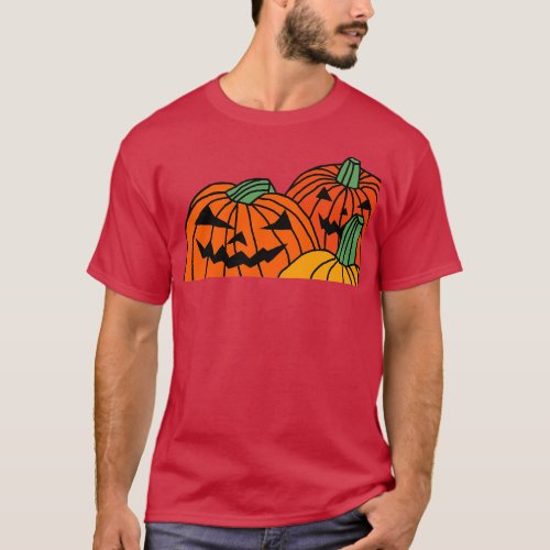 Spooky Pumpkins Halloween Horror T_Shirt