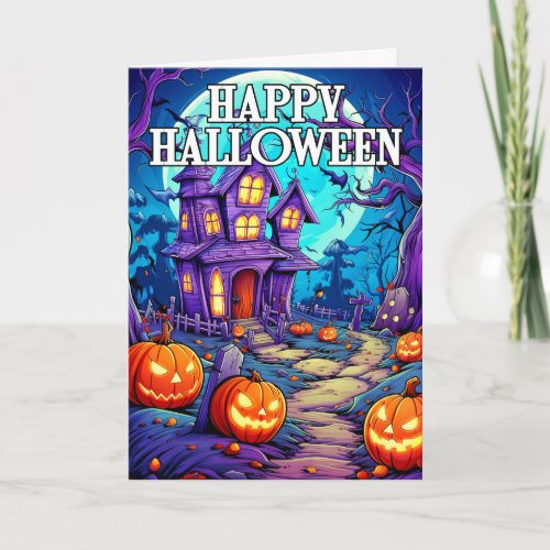 Spooky Pumpkins  Happy Halloween Card