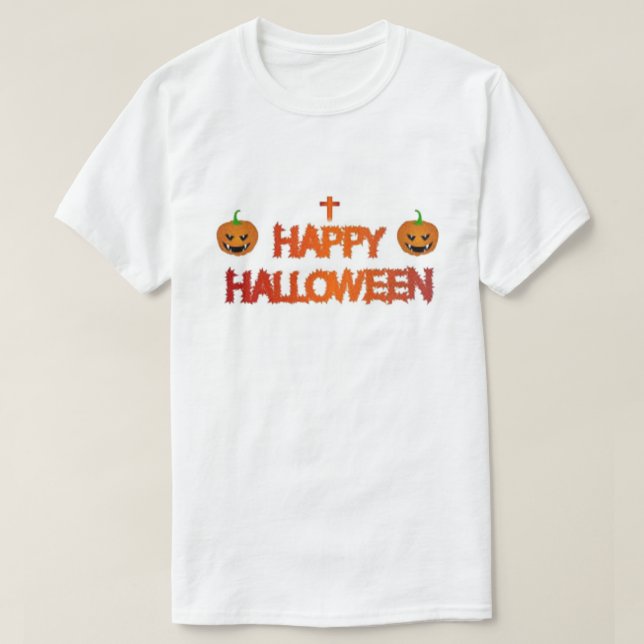 Spooky Pumpkins: Happy Halloween T-Shirt (Design Front)