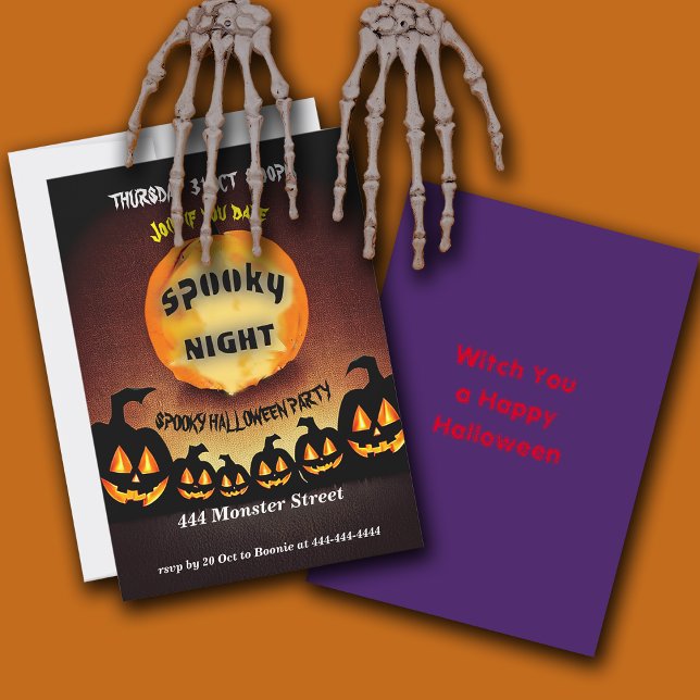 Spooky Pumpkins Night Halloween Party Invitation  (Creator Uploaded)