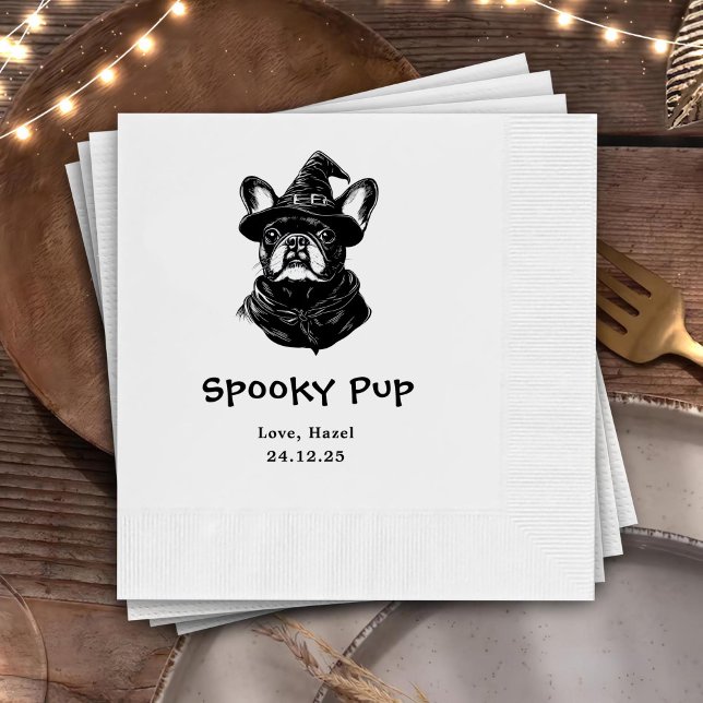 Spooky Pup Custom Pet Cocktail Napkins Wedding (Creator Uploaded)