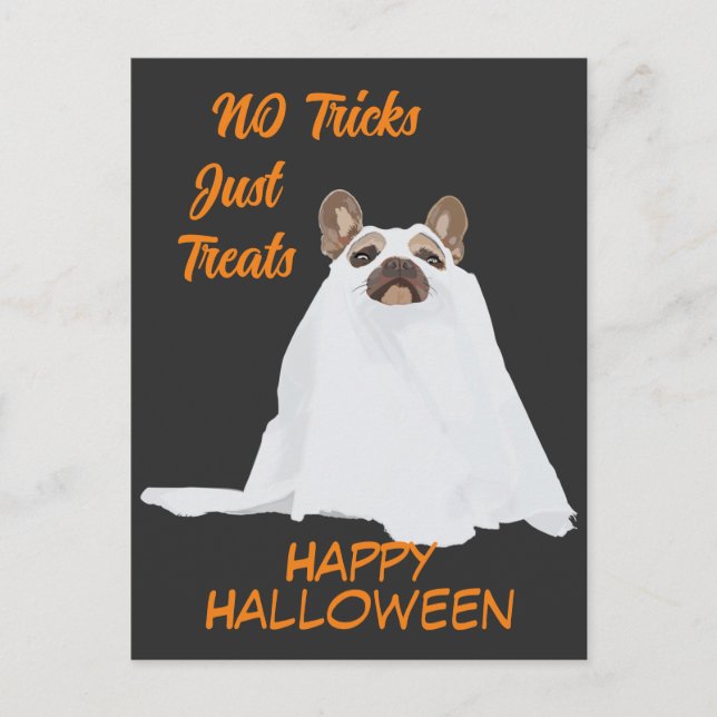 spooky puppy halloween costume postcard (Front)