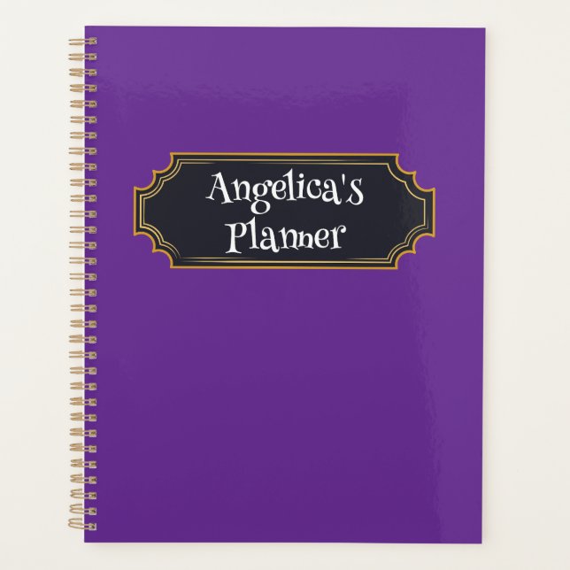 Spooky Purple Custom Name  Planner (Front)