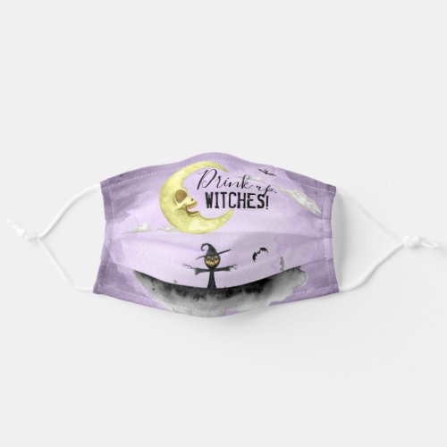 Spooky Purple Drink Up Witches Halloween Adult Cloth Face Mask