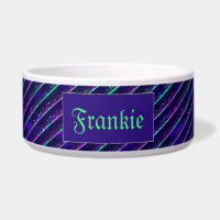 Spooky Purple & Green Glitter Pet Bowl add a name!