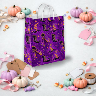Spooky Purple Witch Hat Halloween Small Gift Bag