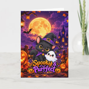 Spooky & Purrfect – Halloween Cat Greeting Card