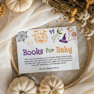 Spooky Quirky Halloween Books for Baby Shower Enclosure Card