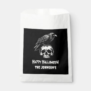 Spooky Raven Skull Cookie Halloween Favor Bags