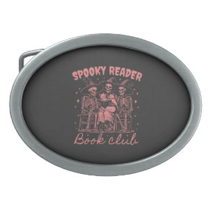 Spooky Reader Book Club D Red Belt Buckle