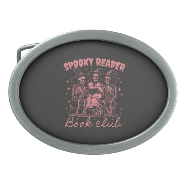 Spooky Reader Book Club D Red Belt Buckle (Front)