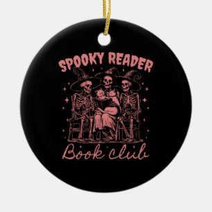 Spooky Reader Book Club D Red Ceramic Ornament
