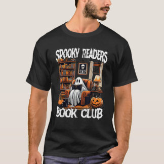 Spooky Readers Book Club Ghost Book Reading Pumpki T-Shirt