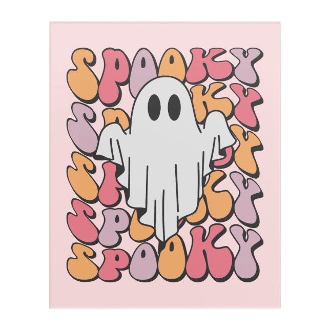 Spooky Retro Ghost Acrylic Print (Front)