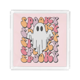 Spooky Retro Ghost Acrylic Tray