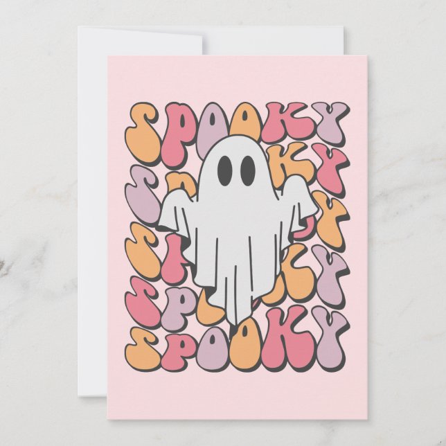 Spooky Retro Ghost Card (Front)
