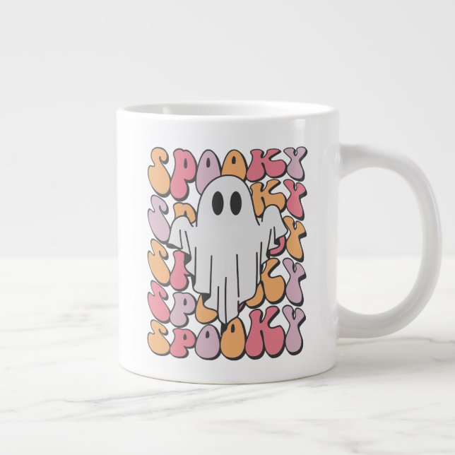 Spooky Retro Ghost Giant Coffee Mug (Right)