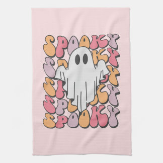 Spooky Retro Ghost Kitchen Towel