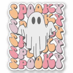 Spooky Retro Ghost Sticker