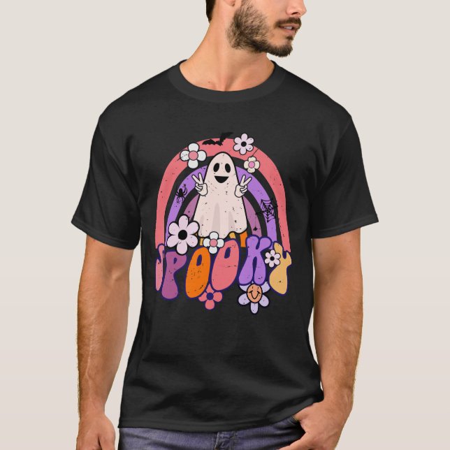 Spooky Retro Ghost T-Shirt (Front)