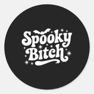 Spooky Retro Halloween Witch Quote Saying Ts Gift Classic Round Sticker