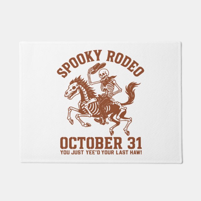 Spooky Rodeo Halloween October 31 Doormat (Front)