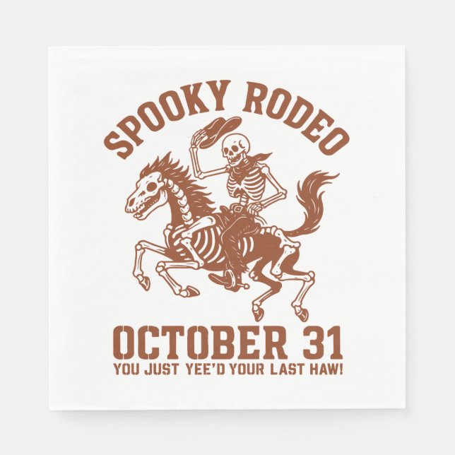 Spooky Rodeo Halloween October 31 Napkins (Front)