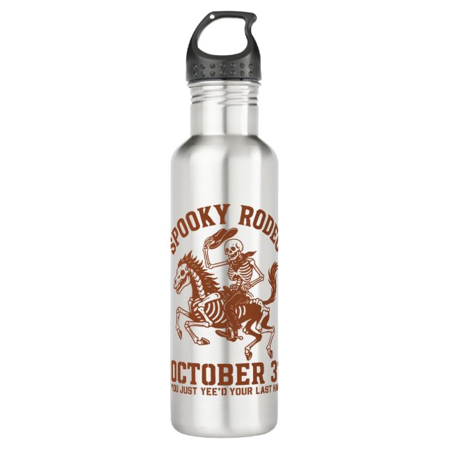 Spooky Rodeo Halloween October 31 Stainless Steel Water Bottle (Front)