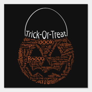 Spooky Safe Halloween Pumpkin Typography Sign