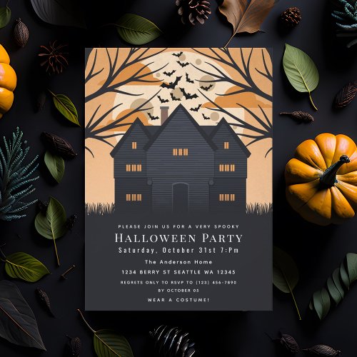 Spooky Salem Witch House Halloween Party  Invitation