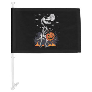 Spooky Saurus Halloween Dinosaur Car Flag