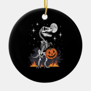 Spooky Saurus Halloween Dinosaur Ceramic Ornament