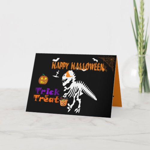 Spooky Saurus T_Rex happy halloween  Card