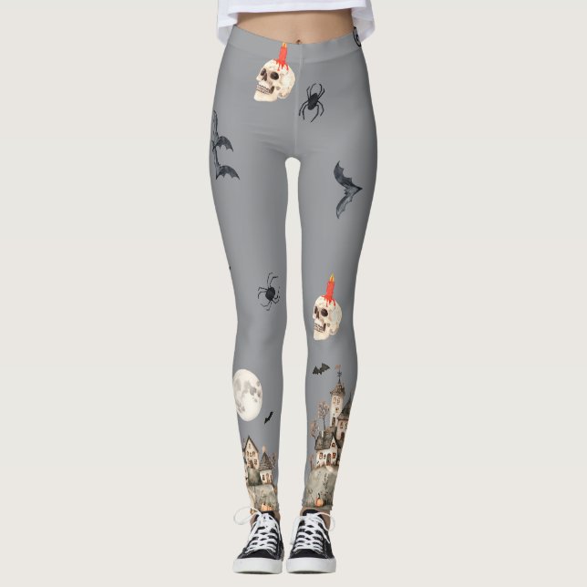 Spooky, Scarey Halloween Leggings (Front)