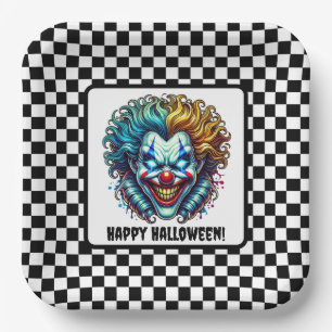 Spooky Scary Circus Clown Halloween Paper Plate