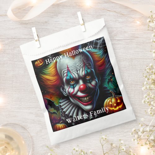 Spooky Scary Clown Halloween Party Personalized Favor Bag