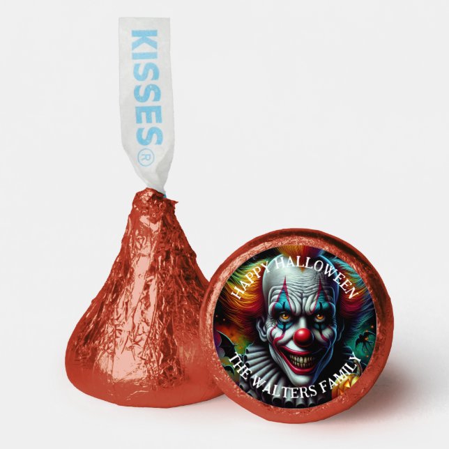 Spooky Scary Clown Halloween Party Personalized Hershey®'s Kisses® (Front)