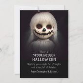 Spooky Scary Creepy Doll Halloween Greeting Holiday Card (Front)