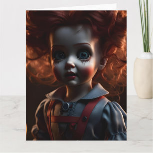 Spooky Scary Creepy Horror Halloween Themed Doll Card